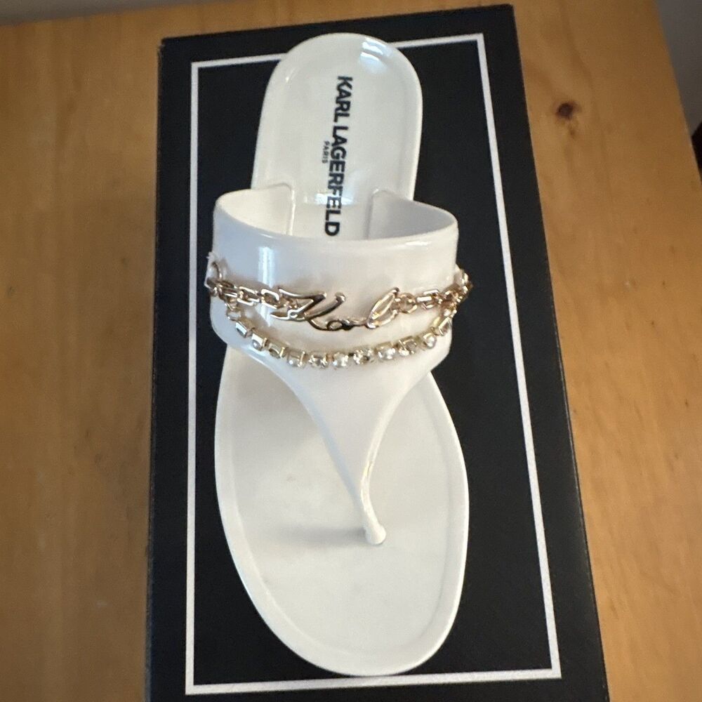Karl Lagerfeld Paris Vespertina Flats Women's  Slip-On Sandals, Size 8